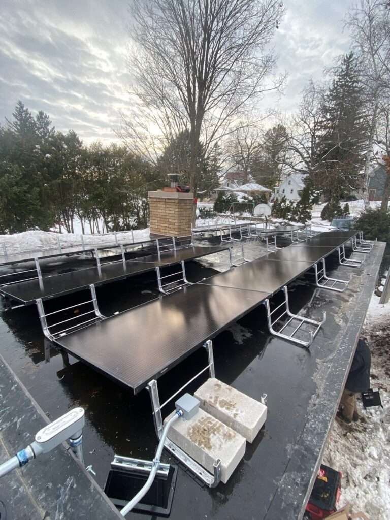 Commercial solar racking installed by Lehmann Electrical