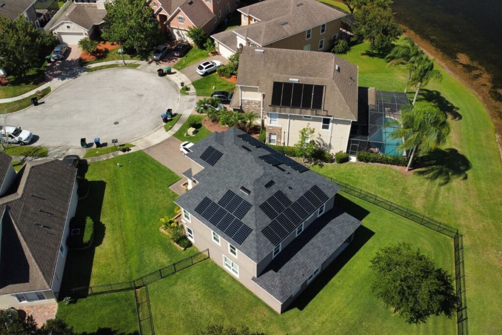 a residential area and solar in roof to decribe How Much Do Solar Panels Cost In Wisconsin