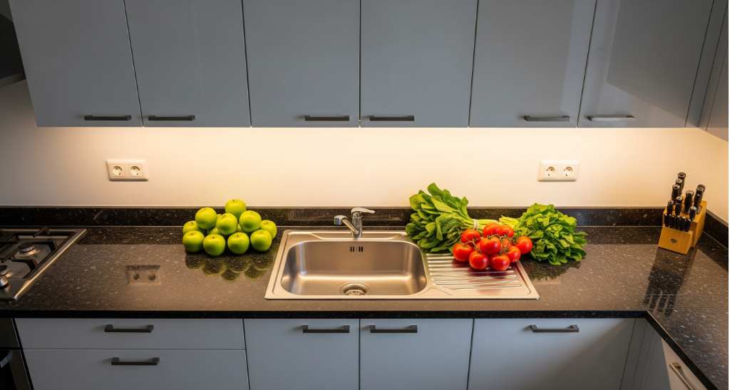 install led strip light under cabinets using 110v