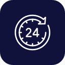 24 hour emergency electrician service icon representing round the clock electrical repair and support in Milwaukee Wisconsin