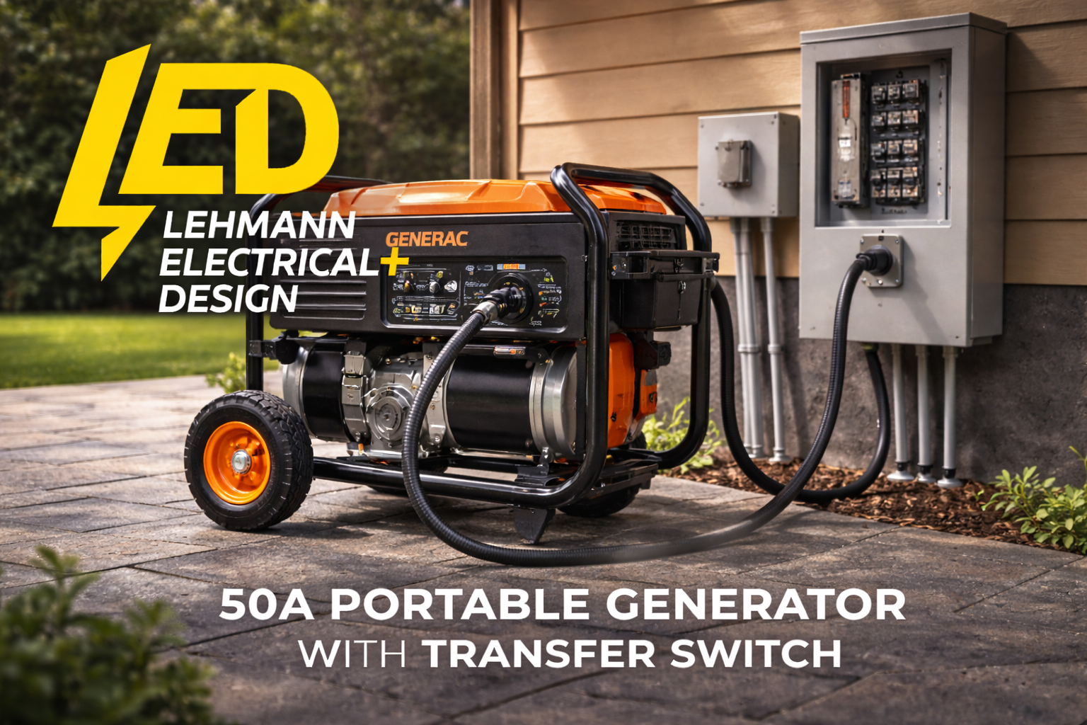 50A Portable Generator with Manual Transfer Switch