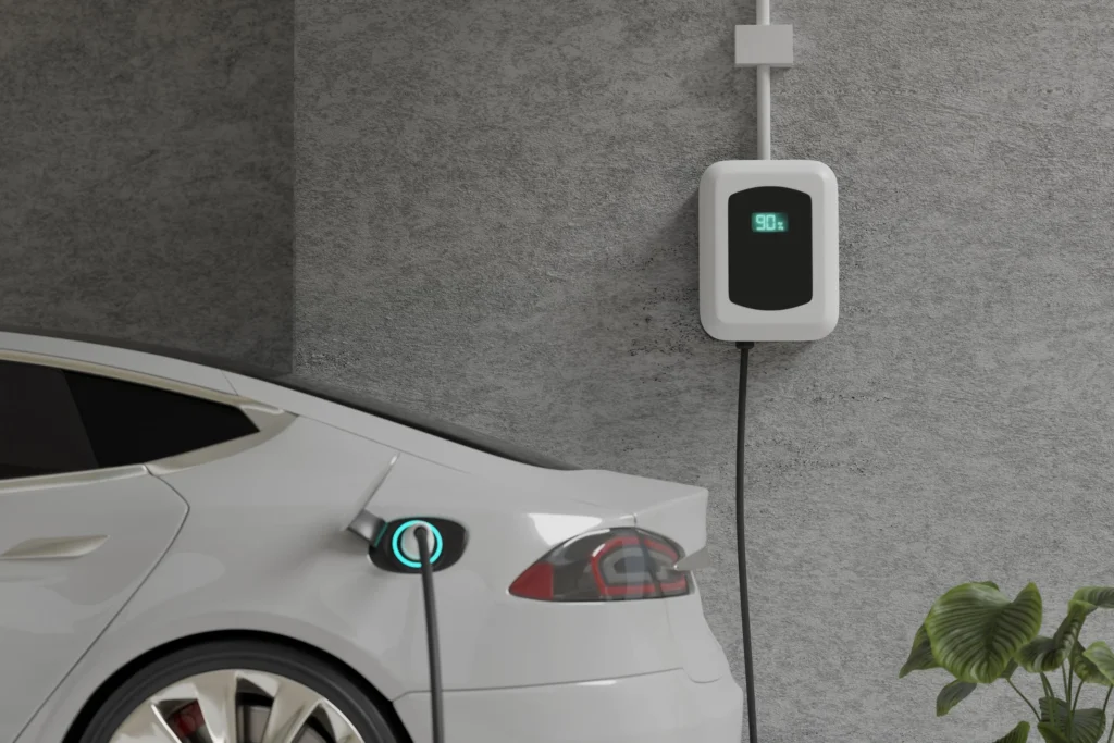 Tesla charging at a Wall Connector