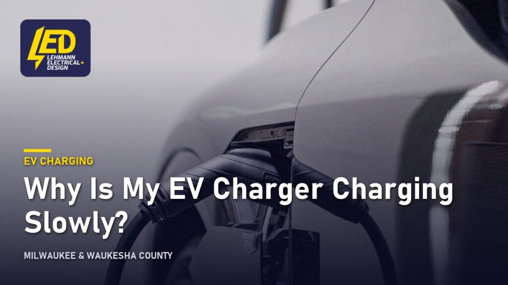 Electric car charging from a wall unit, titled Why Is My EV Charger Charging Slowly?