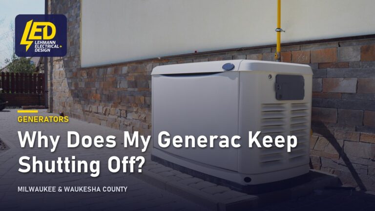 Standby generator beside a house, titled Why Does My Generac Keep Shutting Off?