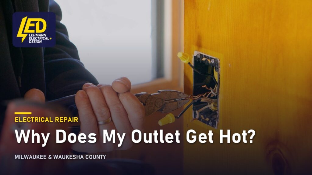 Electrician wiring an outlet box, titled Why Does My Outlet Get Hot?