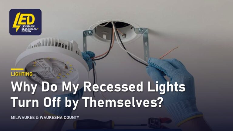 Recessed LED ceiling light being installed, titled Why Do My Recessed Lights Turn Off by Themselves?