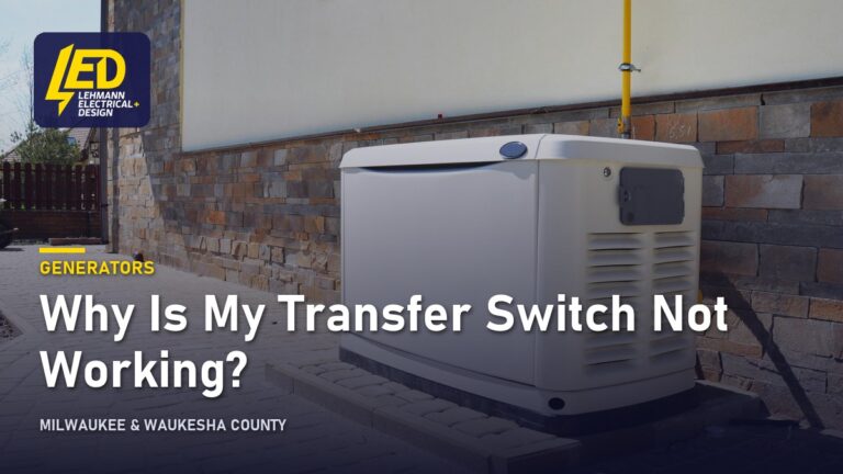Standby generator beside a house, titled Why Is My Transfer Switch Not Working?